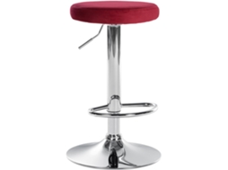 Banco de bar Cobertura de veludo Ponte vermelho/cromo CLP