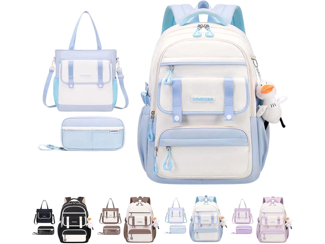 Mochila Escolar Infantil De 3 Peças Para Meninas, Conjunto Com Lancheira E Estojo, Ergonômica