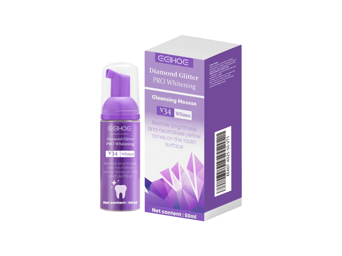 Creme Dental Branco Roxo V34 para Branquear Dentes e Fortalecer o Esmalte LAXISCREED