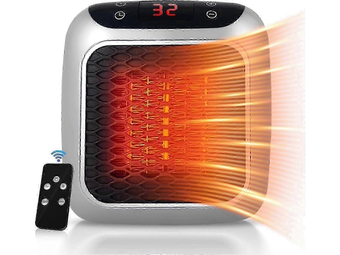 Aquecedor De Cerâmica Portátil De 800 W Com Controle Remoto, Temporizador, Display Led E 2 Modos De Aquecimento Slowmoose