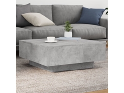 Vidaxl Mesa De Centro Com Luzes Led 80x80x31 Cm Cinzento Cimento