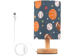Abajur De Cabeceira Mnsruu Rugby Star, Com Design De Beisebol E Basquete, Em Led, Para Mesa Ou Quarto Lâmpada Inclusa