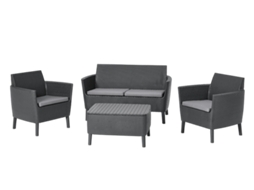 KETER 253220 Conjunto de Exterior de 4 Lugares Salemo Antracite
