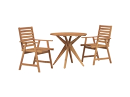 Conjunto 3 de jantar VIDAXL para jardim madeira de acácia maciça