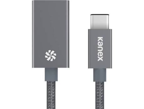 Cabo de Dados KANEX (USB-C - USB A - 21 cm - Cinzento)