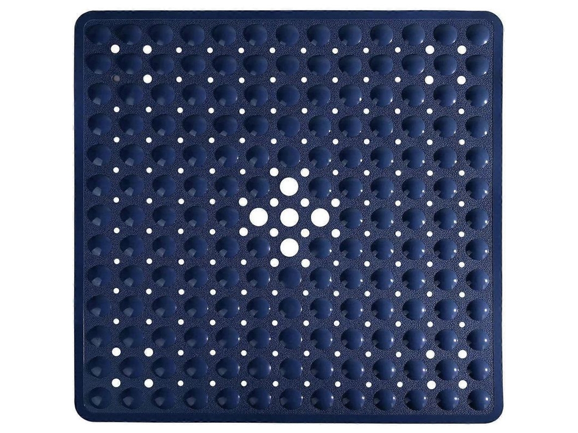 Tapete de Banho Antiderrapante Nova Line 21x21 Polegadas Azul Marinho | S/MARCA