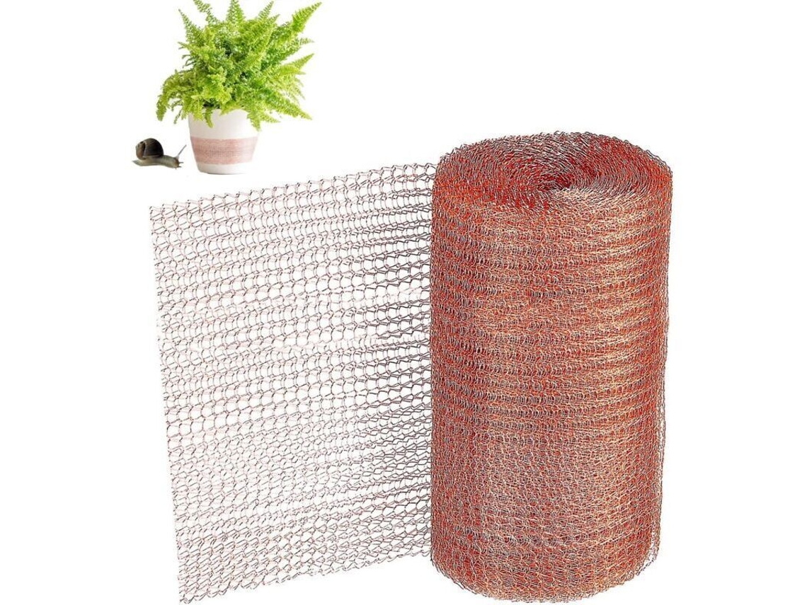 Rede de Cobre, 1 Rolo de 6 Metros, Contra Caracóis, Ratos, Pássaros e Nematóides, Proteção de Jardim Contra Roedores, Cobre Tricotado, Fm BRILVIBERA