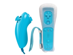 Controle De Jogo Para Wii, Com Alça Nunchaku, Capa De Silicone E Alça De Pulso (azul Claro) Cuich