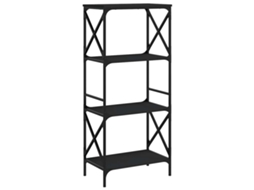 Estante C/ 4 Prateleiras Derivados Madeira Preto MAISON EXCLUSIVE 59x35x132 cm
