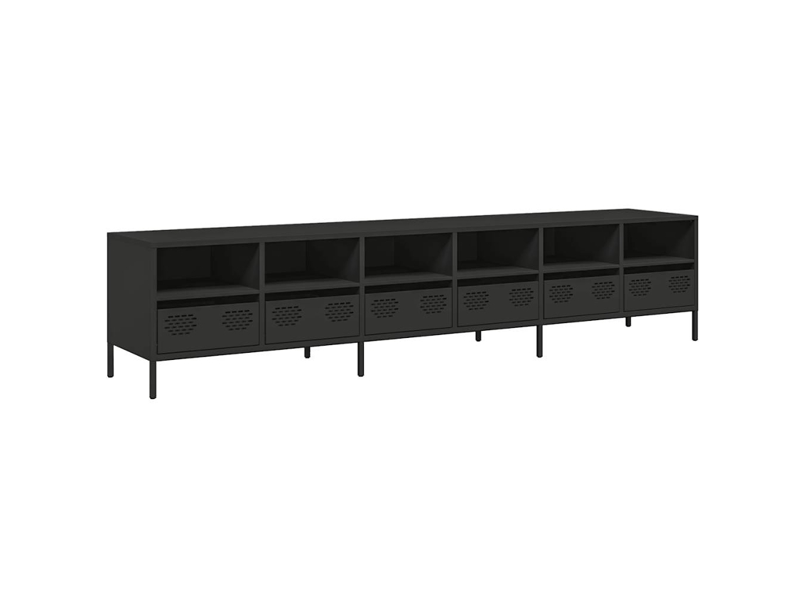 Tv Cabinet, Tv Cabinets Vidaxl Preto Aço (n/a)