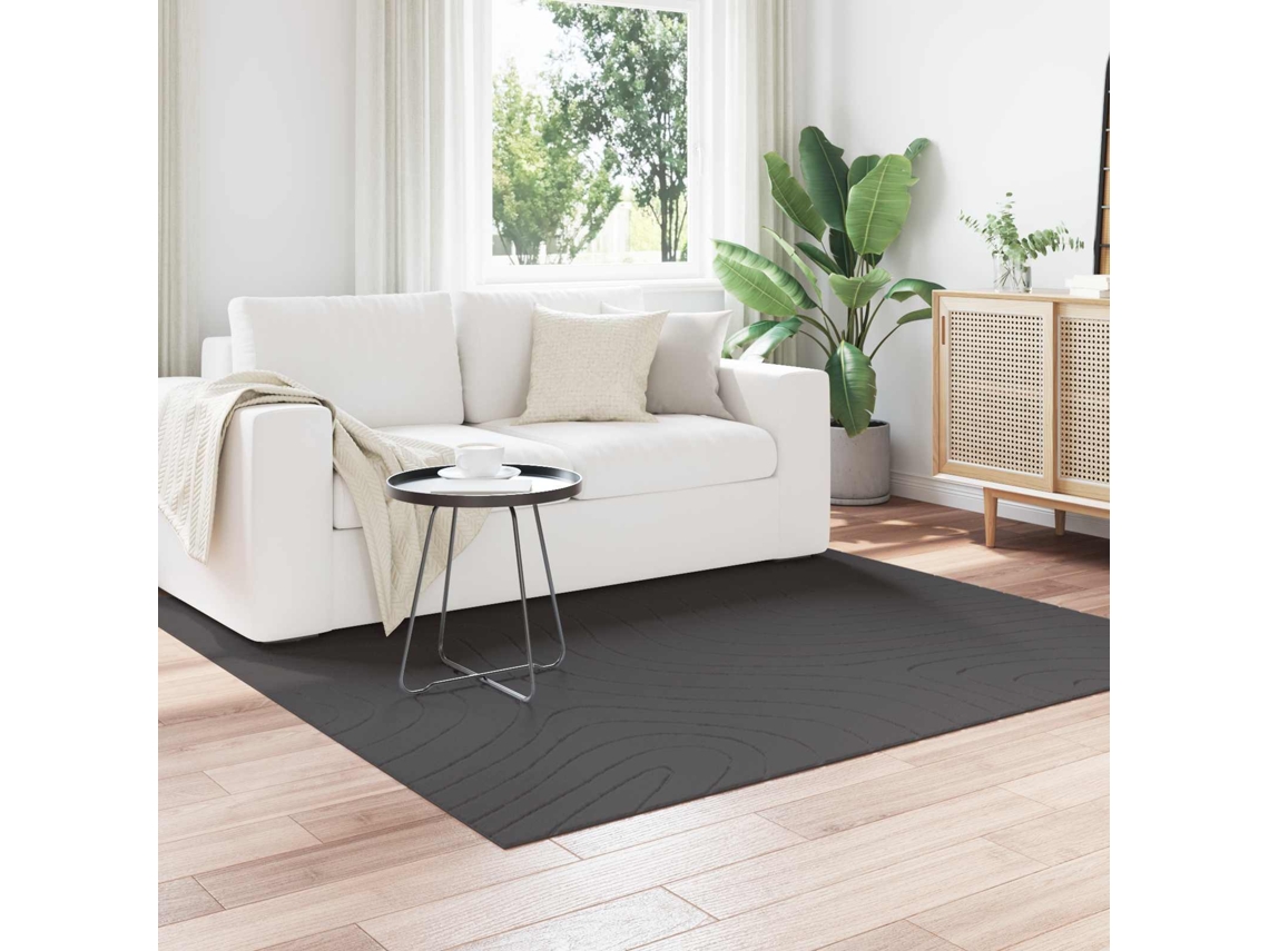 Vidaxl Tapete Para Uso Interno E Externo Palmeras Antracite Poliéster