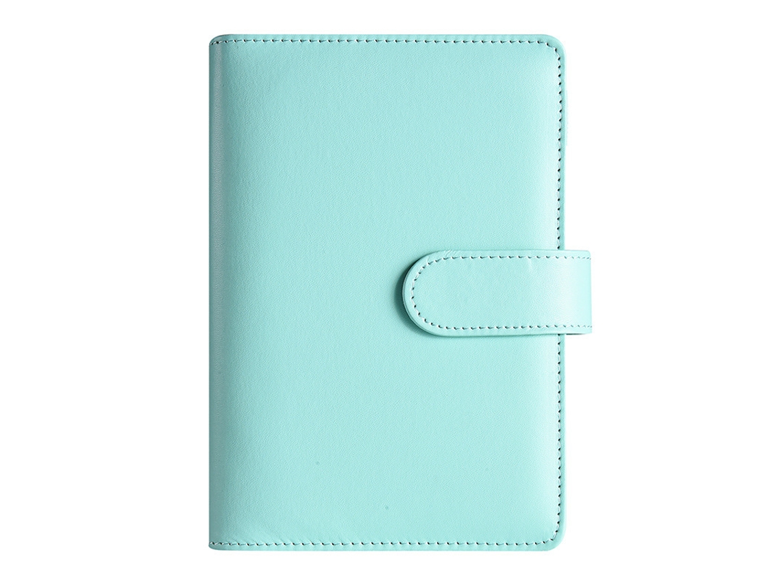 A6 Pu Leather Budget Cash Binder Zipper Pocket Envelope Notebook, Macaron Green Single Cover