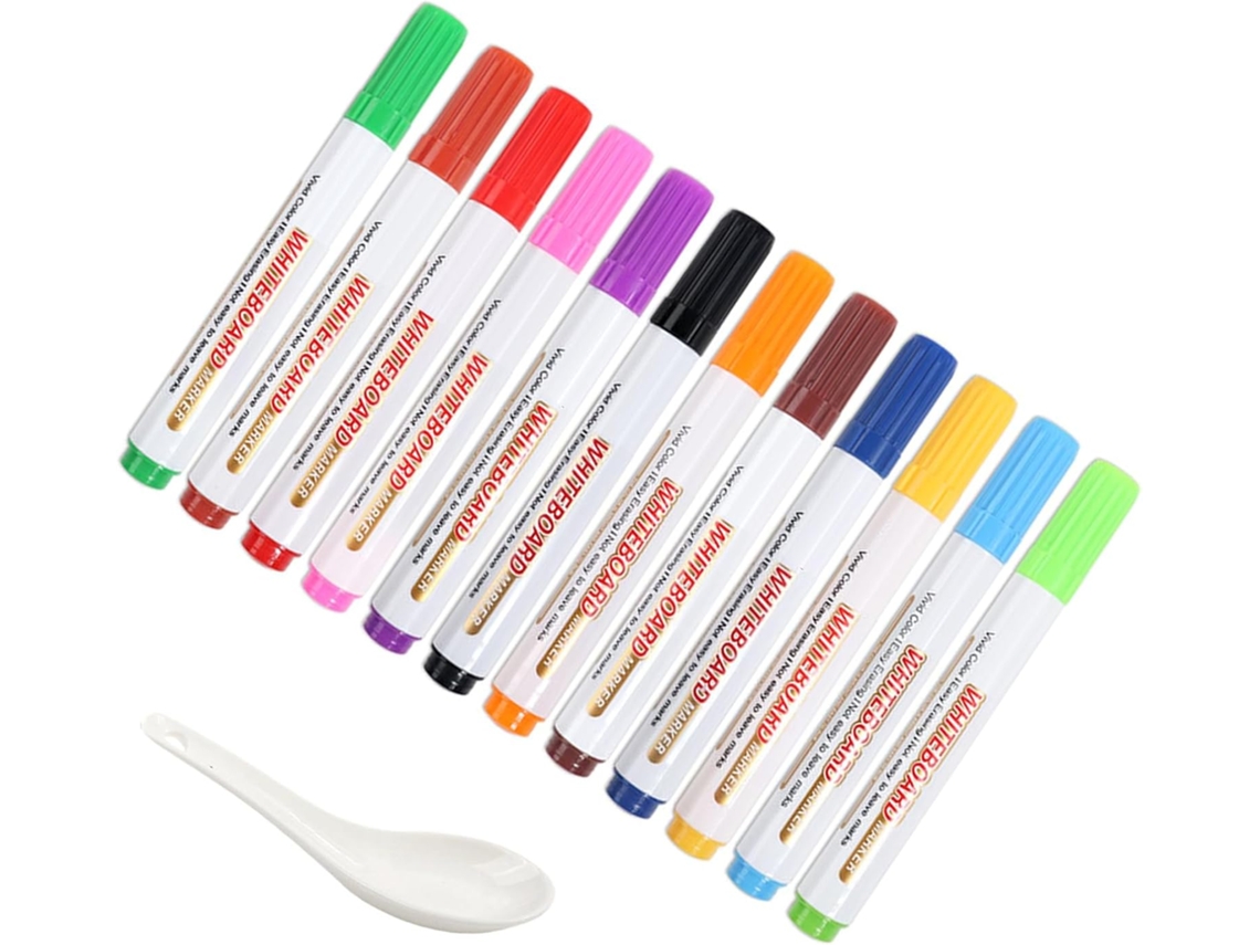 12 Marcadores Flutuantes Seguros Para Quadro Branco, 12 Marcadores