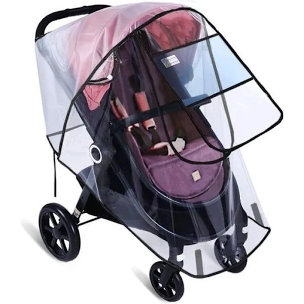 Capa de Chuva Universal para Carrinho de Bebê, Transparente AQUAFORGE