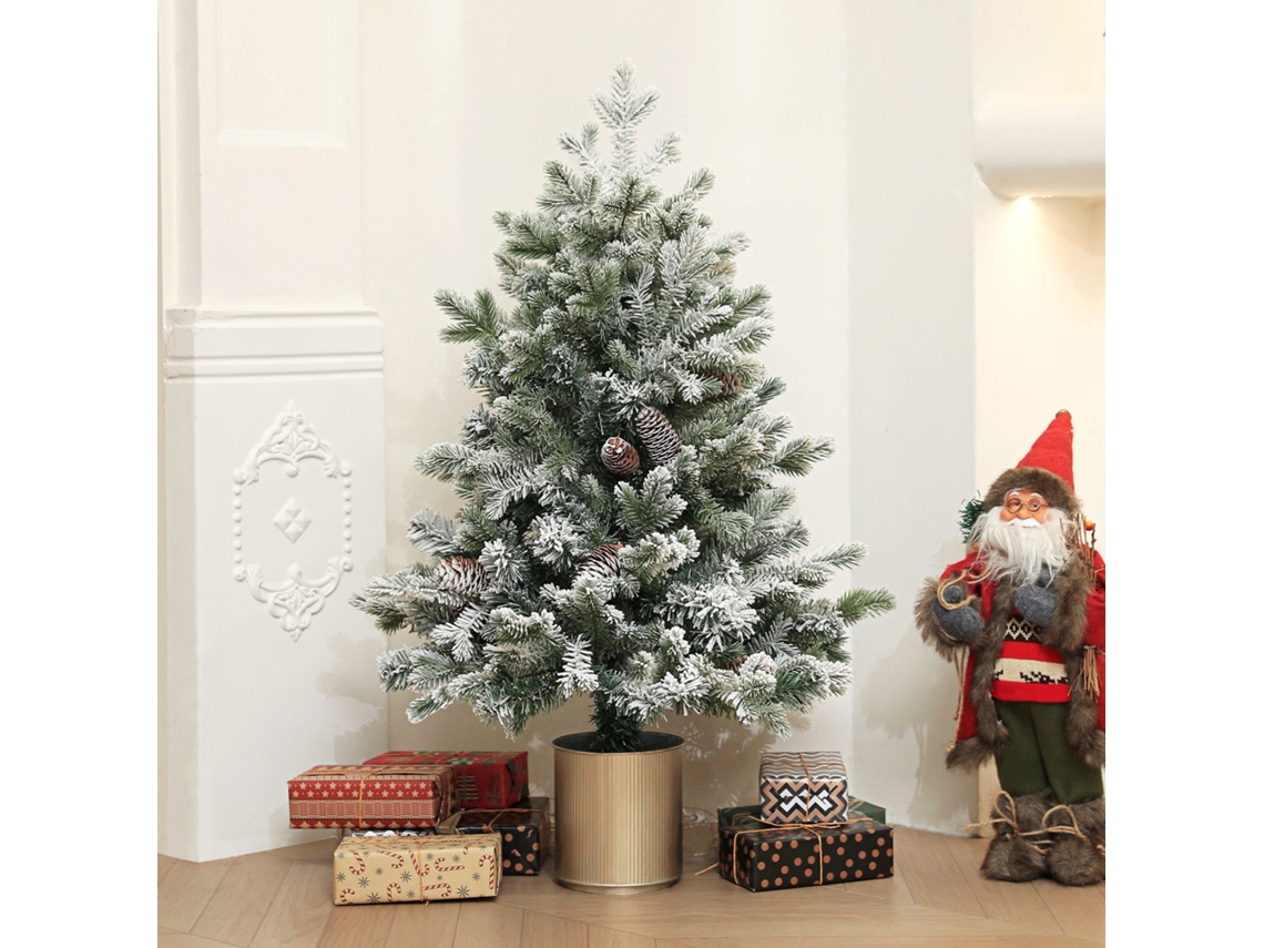 Árvore De Natal Artificial, Em Aço, Plástico, Na Cor Verde E Dourado
