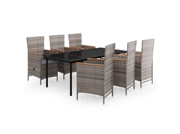 Garden Dining Set, Garden Dining Sets Vidaxl Cinzeto Rattan / Vime (200 Cm Table Length)