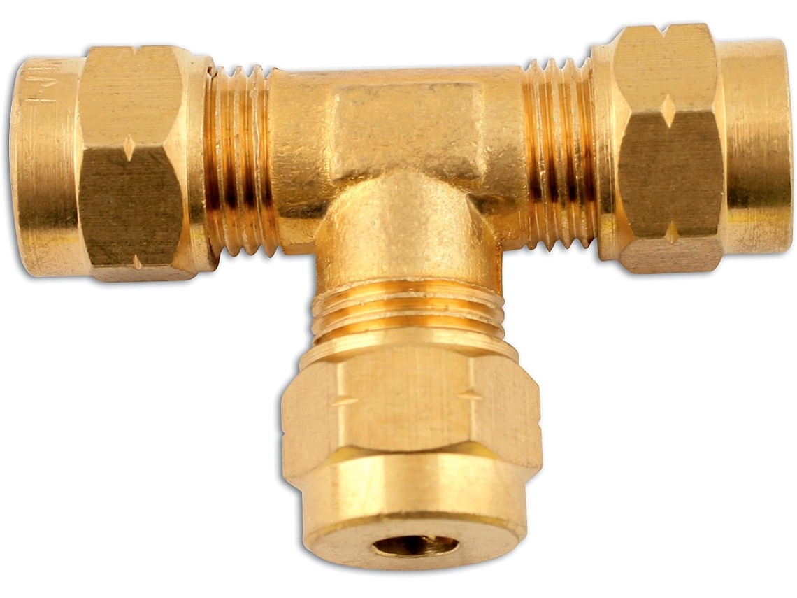 31120 Conector T De Latão 4mm 5 Peças