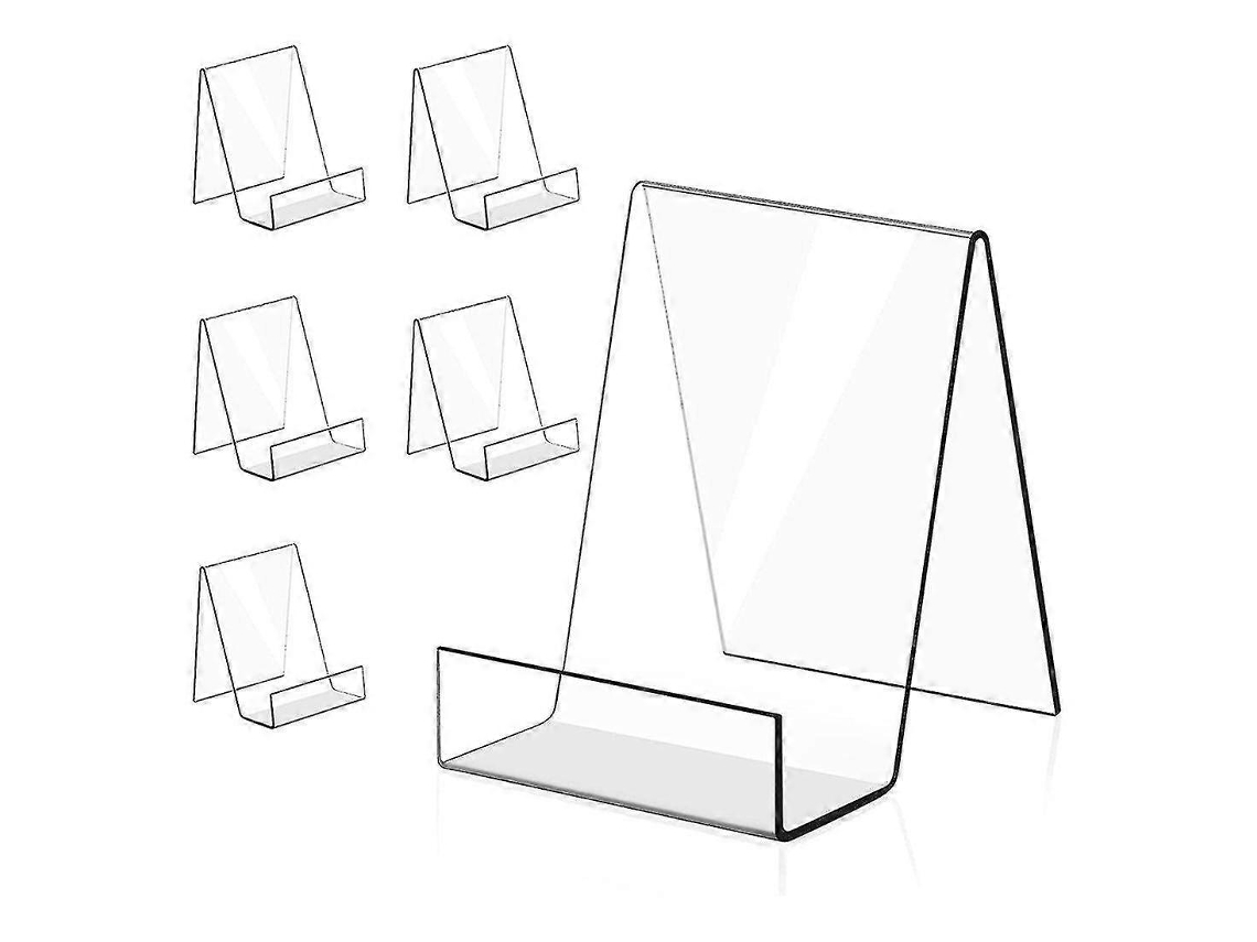 Conjunto de 6 Suportes de Livros em Acrílico Transparente, Ideais para Exibir Álbuns, Livros e Partituras BRILVIBERA