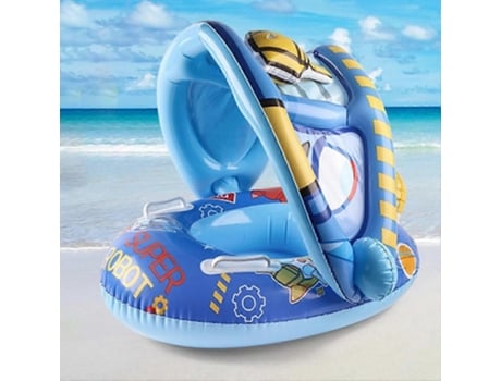 Assento de natação infantil para bebês, círculo inflável, anel de natação para piscina, assento de água para bebês com guarda-sol, brinquedos de festa na praia de verão Wiuos
