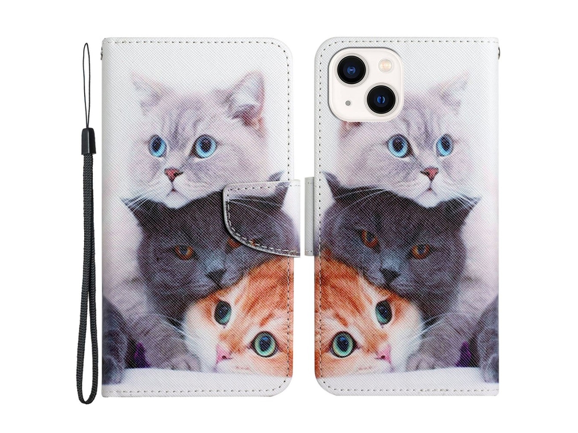 Capa Pega Três Para Iphone 15 Pele Sintética