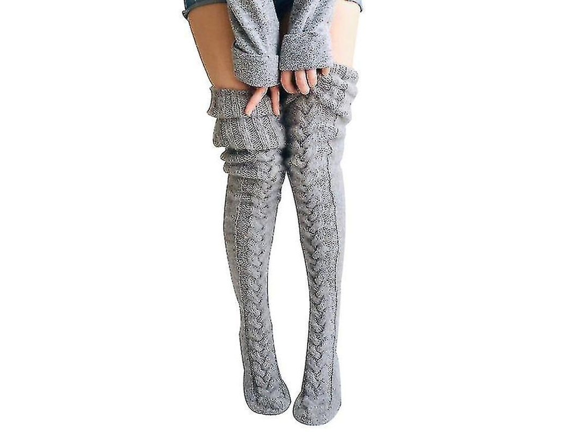 Fasst medias de Lana para Mujer, Largas Hasta La Rodilla, Con Diseño de Punto Suave Y Cálido.