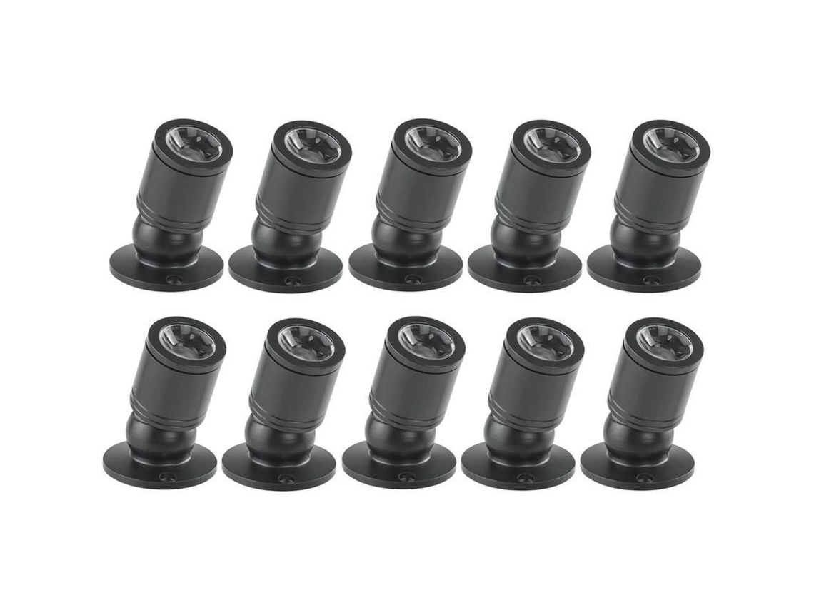 Nova Line luminária de Teto Recessada Mini Led 1w 100 265v Ac com Driver 10pcs Classe A+ Preto Luz Fria
