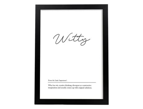 Póster NACNIC com Definição No Inglês de Witty. de Palavras com Definições