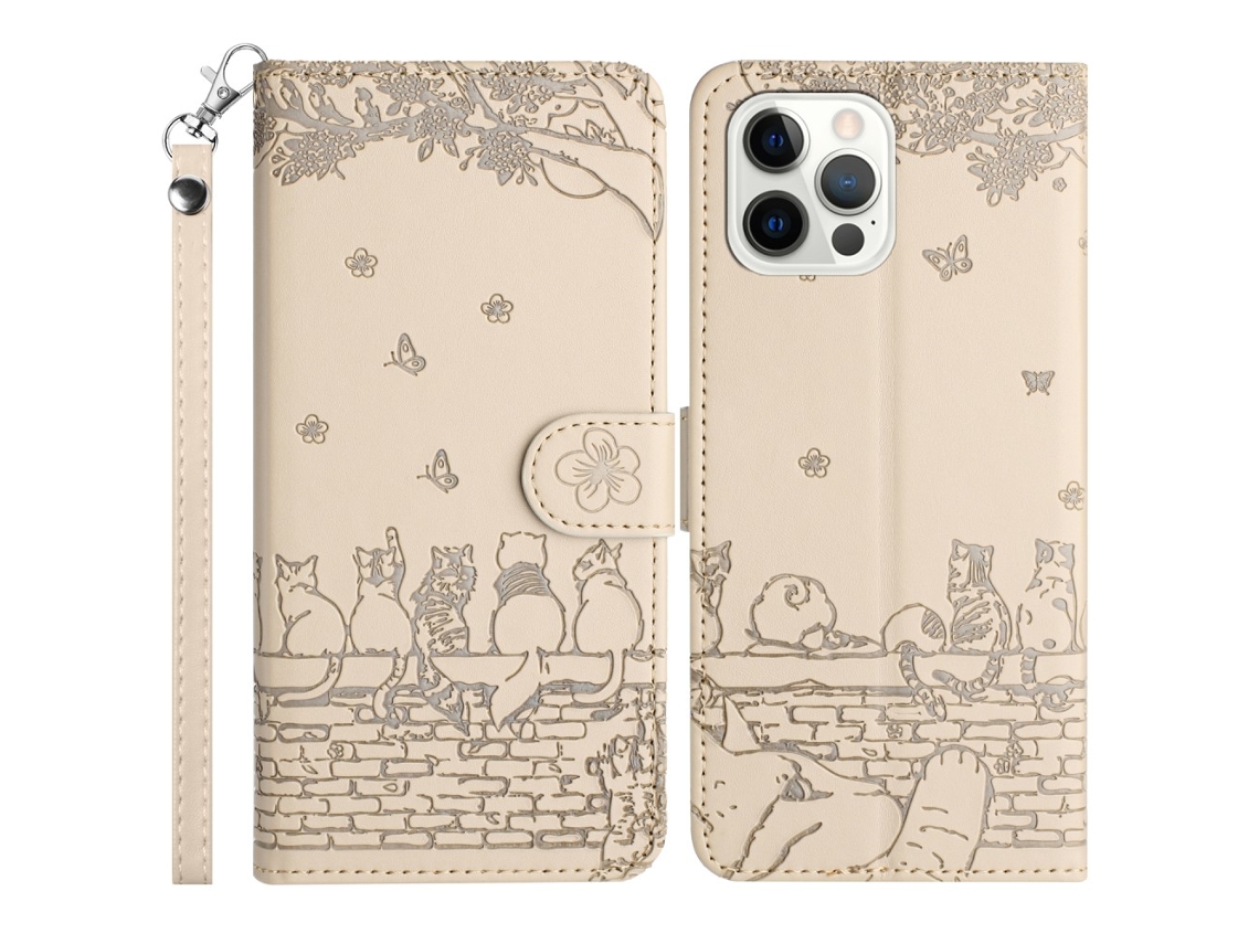 Capa Em Couro Pu Com Pega Para Apple Iphone 16 Pro Max - Damasco