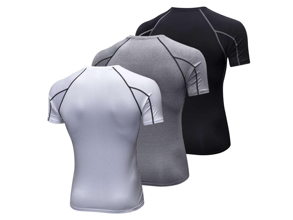 Kit de 3 Camisetas de Manga Curta Compressão S/MARCA