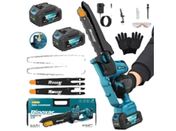 Mini Serra Elã©trica, Motor Sem Escovas, Lubrificaã§ã£o Automã¡tica, Azul, 8 Inches, Duas Baterias Oem