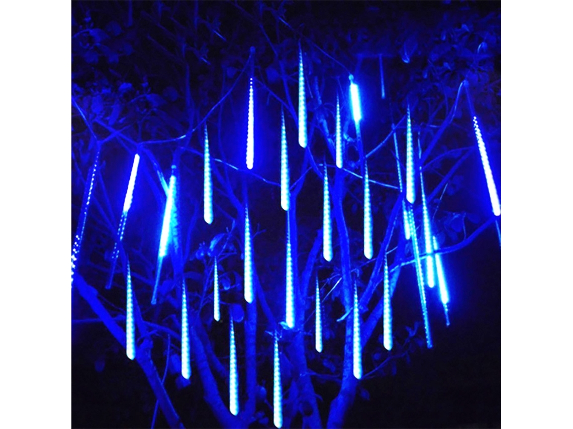 2026 luces de Cascada de Meteoritos Led Impermeables Ultra Brillantes para Fiesta Boda Árbol Hogar Patio Decoración Exterior Azul