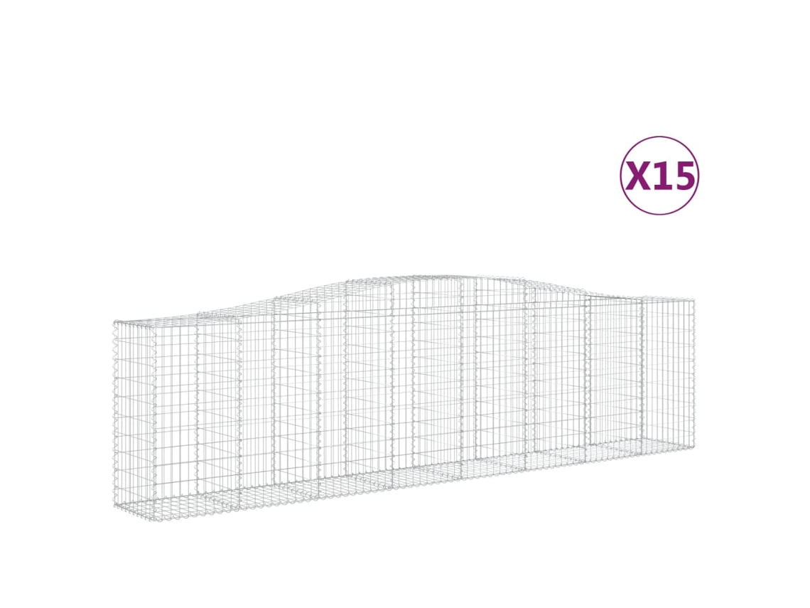 Gabion Basket, Gabion Baskets Vidaxl Prateado Ferro (400 X 50 X 100/120 Cm)