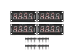 Conjunto de 4 módulos de relógio digital de tubo LED de 4 dígitos e 7 segmentos TM1637 de 0,56 polegadas vermelho