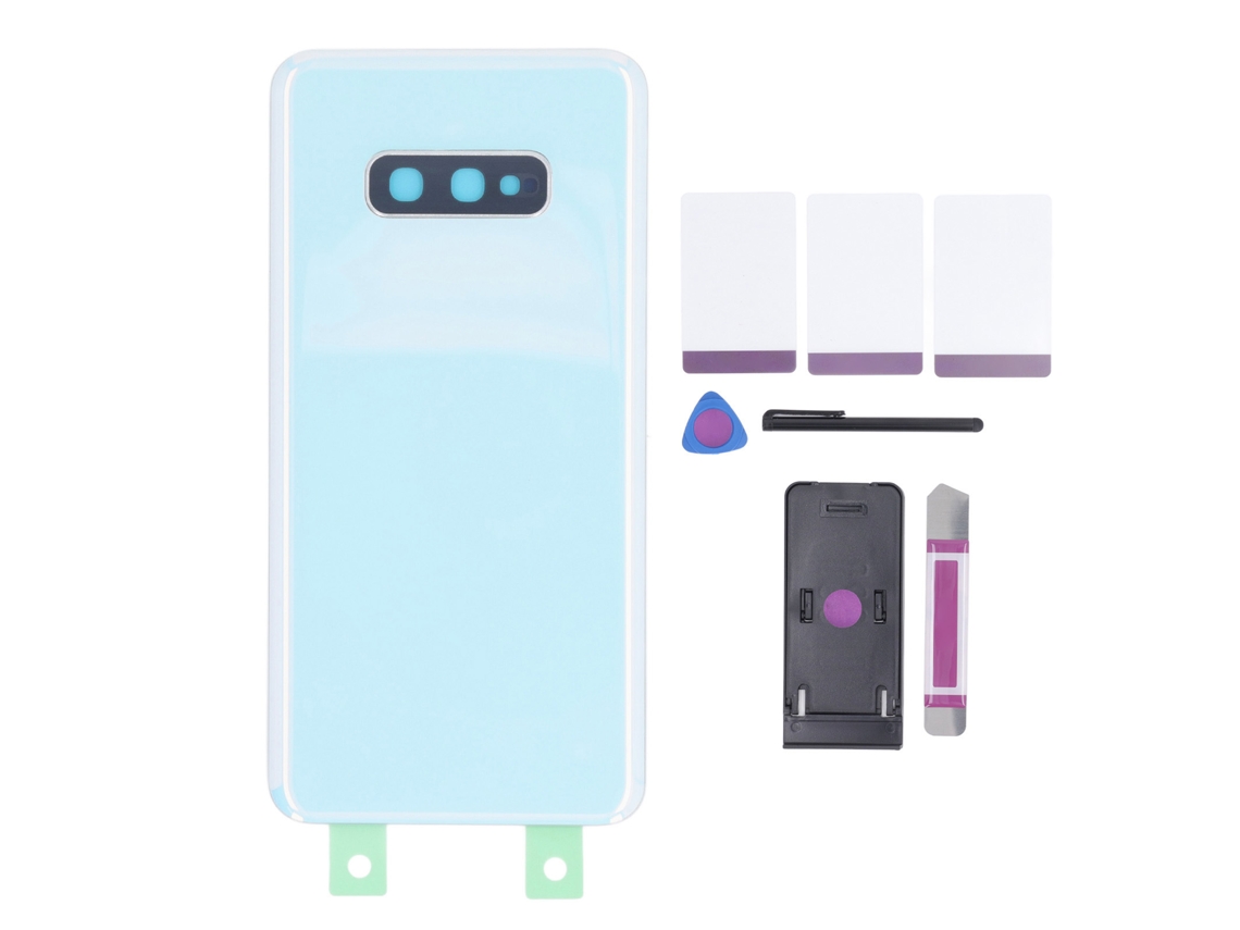 Capa de Vidro Traseiro de Reposição com Lente de Câmera e Ferramentas para Galaxy S10e Branco | S/MARCA