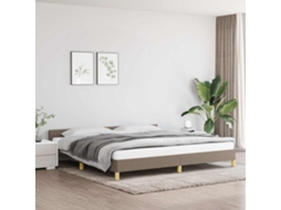 Cama Sem Colchão 200x200 Cm Tecido Cinzento-acastanhado