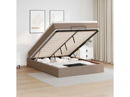 Vidaxl Estrutura De Cama Otomana Com Colchão Cappucino 140x200 Cm