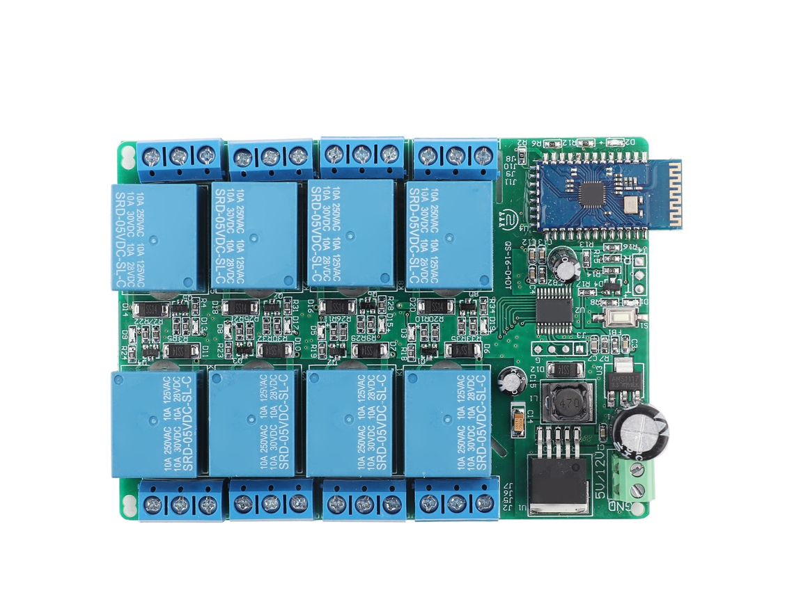 Placa de Relé Bluetooth de 8 Canales 5v Interruptor de Controle Remoto para Telefone Android