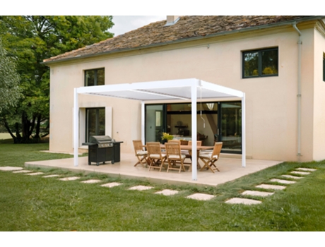 Pérgola Bioclimática Autoportante Piana 4x3m Em Alumínio Branco