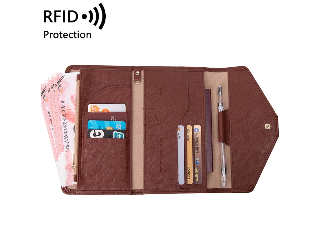 Bolsa Multifuncional Rfid Para Bilhetes E Certificados De Viagens Internacionais