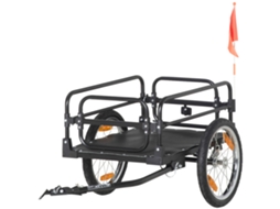 Reboque dobrável para bicicleta aço 16 polegadas 40 kg barra de tração universal S/MARCA