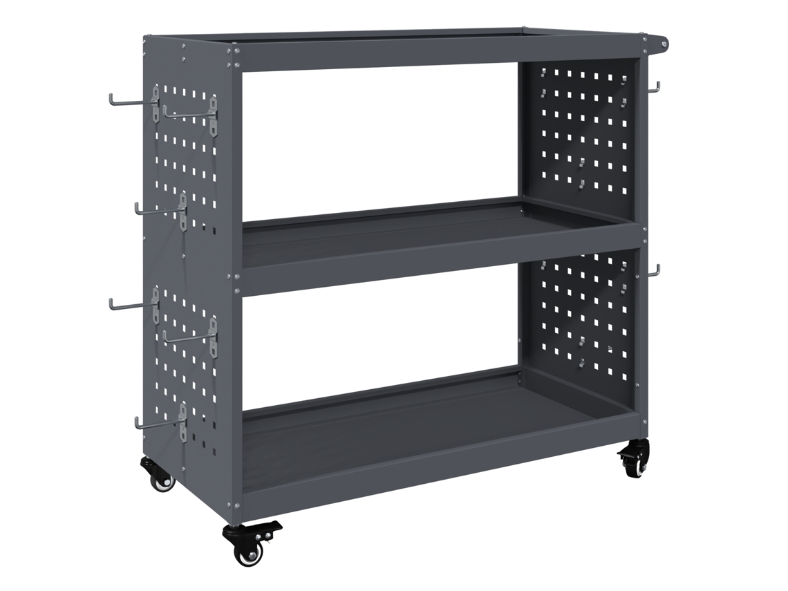 Conjunto 1 Carro De Ferramentas Vidaxl Antracite Aço (75 X 35 X 73 Cm)