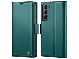Capa Para Samsung Galaxy S22 5g Borboleta Fivela Litchi Textur De Telefone De Couro Rfid Antirroubo Azul Perolado
