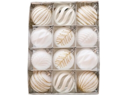 Conjunto de 12 bolas de 6 cm para decoração de árvores de Natal, ideais para casamentos e festas.