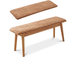 Almofada Para Janela Banco Interno De Espuma Alta Densidade Antiderrapante Grande Capacidade, Cor Camel, 35x 150cm 13
