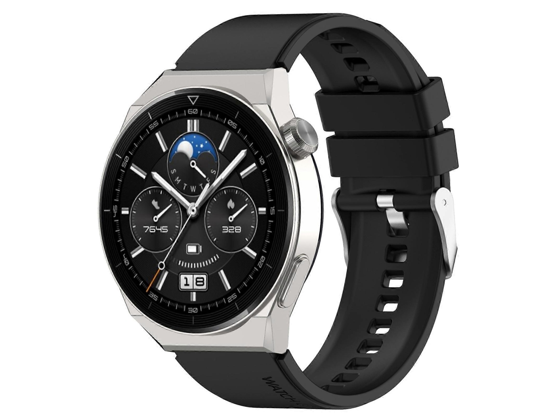 Pulseira De Silicone Com Fivela Prateada Para Huawei Watch Gt2 42mm / Watch 2 20mm Com Ponta Saliente
