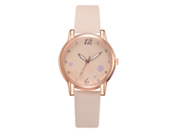 Relógio de Pulso Feminino Fashion com Mostrador Analógico Redondo Quartzo Bege