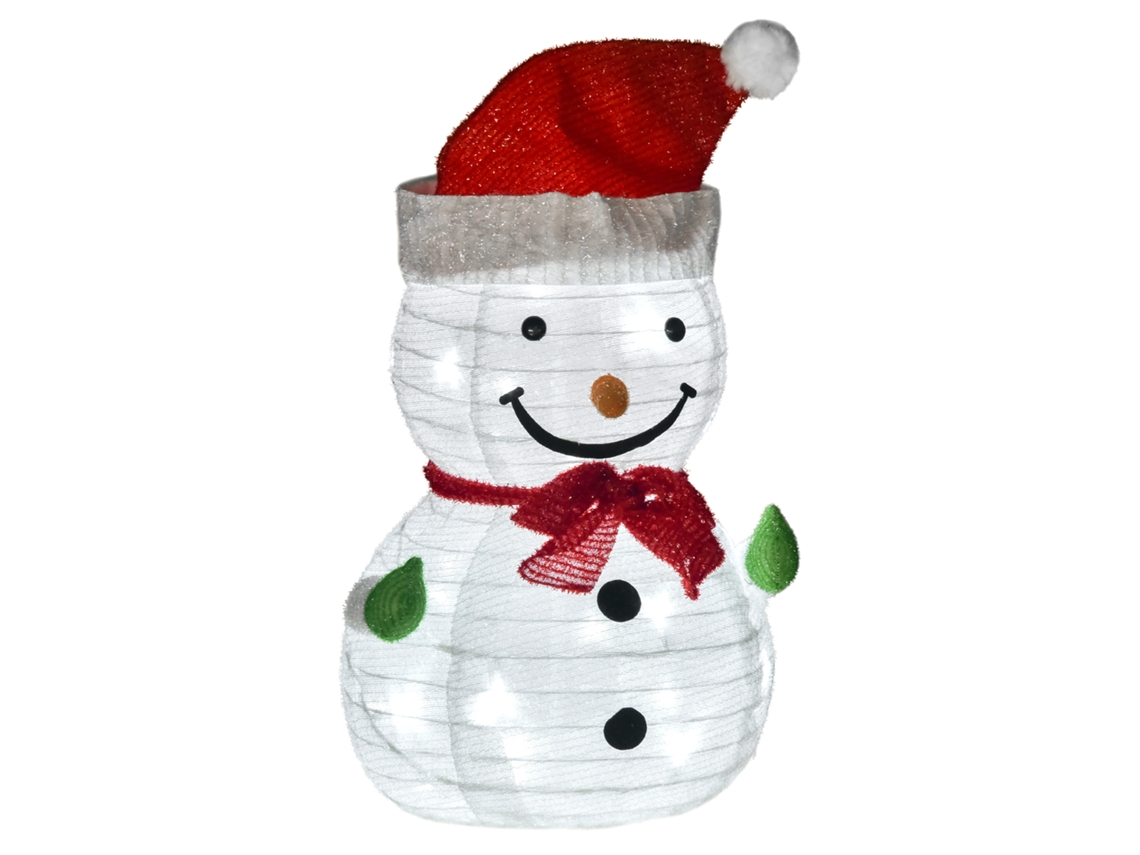 Boneco de Neve Natal Led (vermelho+branco, 30x30x51 Cm)
