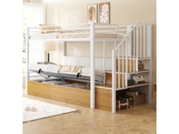 Beliche Ferro 90x200 Encosto Pu Hidráulico Escada Grade Branca