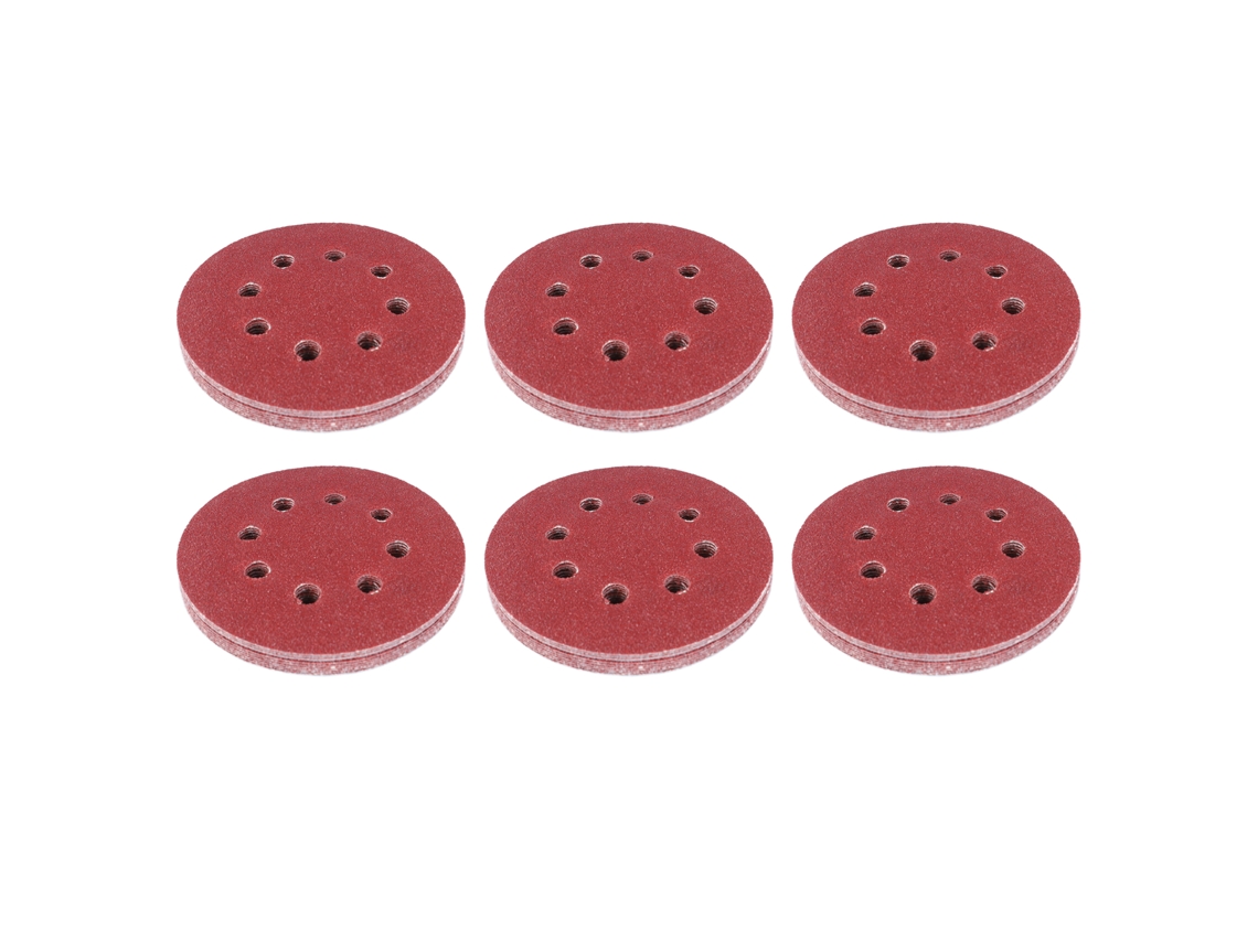 60 Discos De Lixa De 5 Polegadas Com 8 Buracos, 6 Tipos De Lixa Velcro Redonda Para Polimento