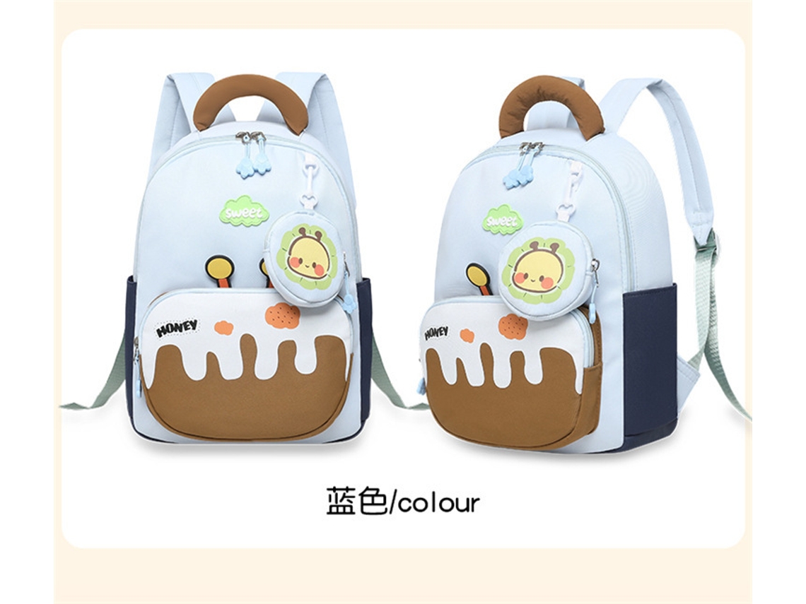 Mochila Infantil Com Estampa De Desenho Animado, Leve E Com Grande Capacidade Para Estudantes.um Azul